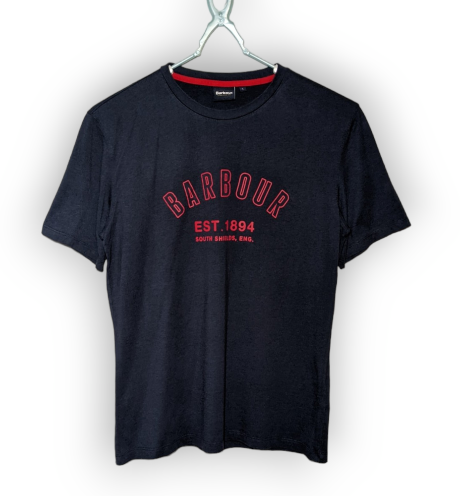 Barbour Men's Navy Blue T Shirt Size L Excellent Condition - Picture 3 of 7